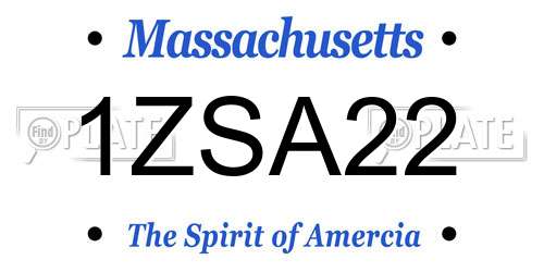 1ZSA22 Massachusetts License Plate