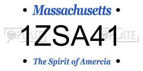 1ZSA41 Massachusetts License Plate