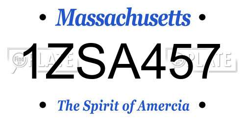 1ZSA457 Massachusetts License Plate