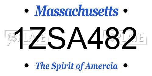 1ZSA482 Massachusetts License Plate