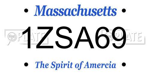 1ZSA69 Massachusetts License Plate