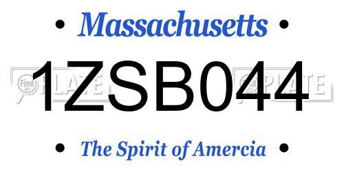 1ZSB044 Massachusetts License Plate