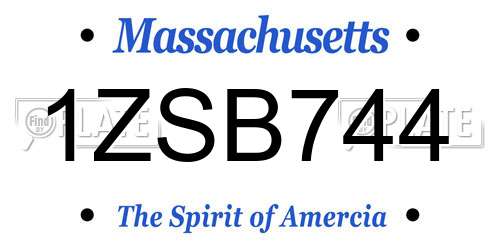 1ZSB744 Massachusetts License Plate