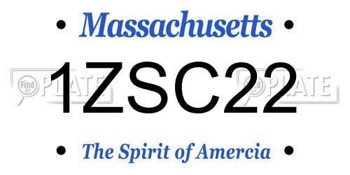 1ZSC22 Massachusetts License Plate