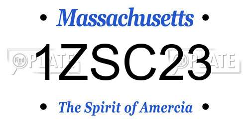 1ZSC23 Massachusetts License Plate