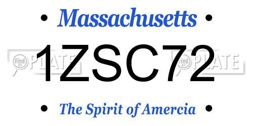 1ZSC72 Massachusetts License Plate