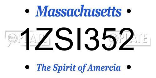 1ZSI352 Massachusetts License Plate