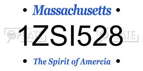 1ZSI528 Massachusetts License Plate