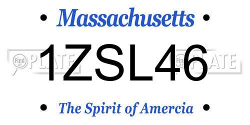 1ZSL46 Massachusetts License Plate