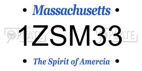 1ZSM33 Massachusetts License Plate