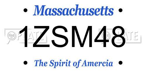 1ZSM48 Massachusetts License Plate