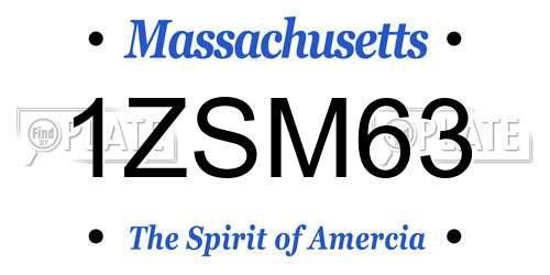 1ZSM63 Massachusetts License Plate