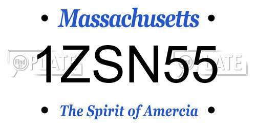 1ZSN55 Massachusetts License Plate