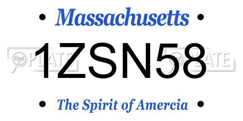 1ZSN58 Massachusetts License Plate