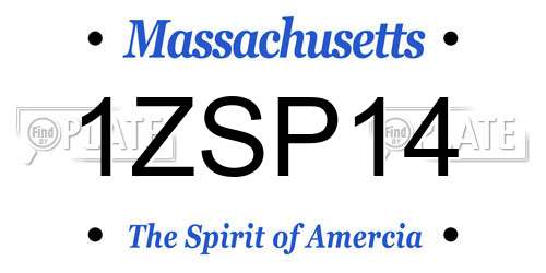 1ZSP14 Massachusetts License Plate