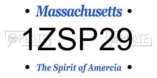 1ZSP29 Massachusetts License Plate