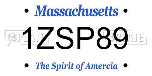 1ZSP89 Massachusetts License Plate
