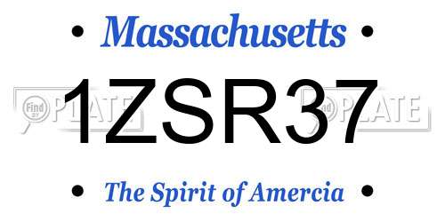 1ZSR37 Massachusetts License Plate
