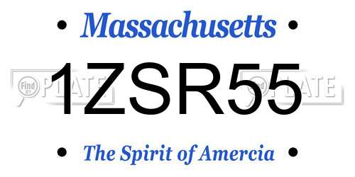 1ZSR55 Massachusetts License Plate