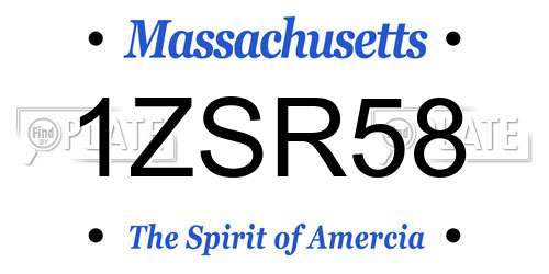 1ZSR58 Massachusetts License Plate