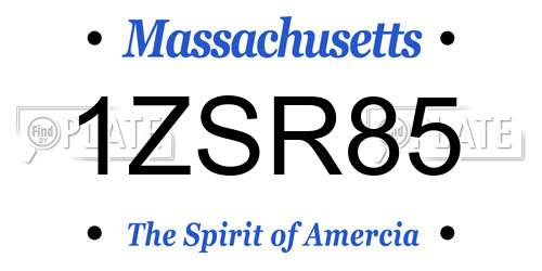 1ZSR85 Massachusetts License Plate