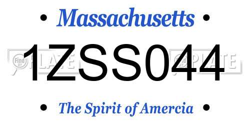 1ZSS044 Massachusetts License Plate