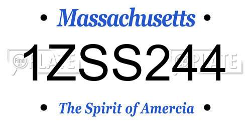 1ZSS244 Massachusetts License Plate