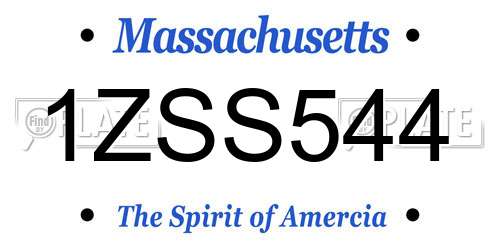 1ZSS544 Massachusetts License Plate