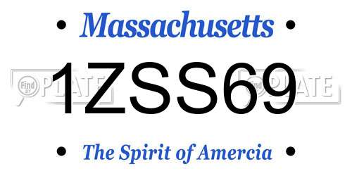 1ZSS69 Massachusetts License Plate