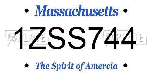 1ZSS744 Massachusetts License Plate