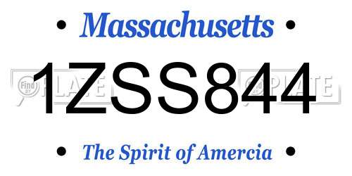 1ZSS844 Massachusetts License Plate