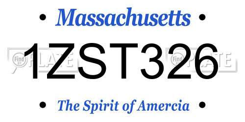 1ZST326 Massachusetts License Plate