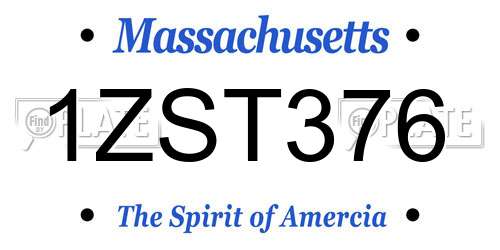 1ZST376 Massachusetts License Plate