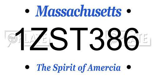 1ZST386 Massachusetts License Plate
