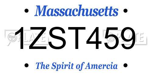 1ZST459 Massachusetts License Plate