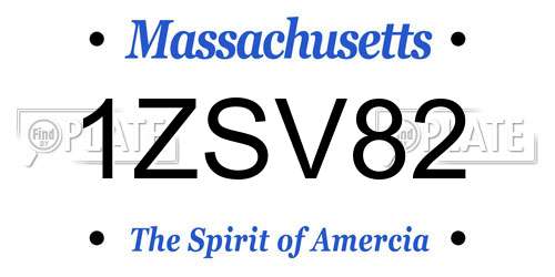 1ZSV82 Massachusetts License Plate