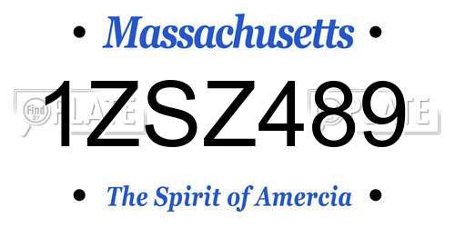 1ZSZ489 Massachusetts License Plate