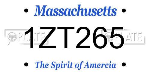 1ZT265 Massachusetts License Plate
