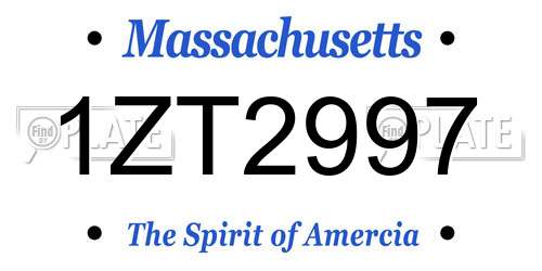 1ZT2997 Massachusetts License Plate