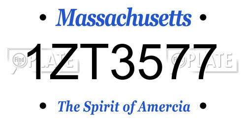 1ZT3577 Massachusetts License Plate