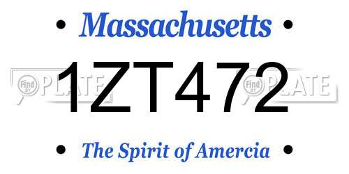 1ZT472 Massachusetts License Plate