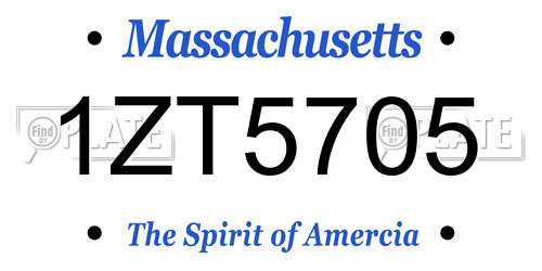 1ZT5705 Massachusetts License Plate