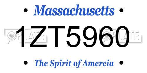 1ZT5960 Massachusetts License Plate