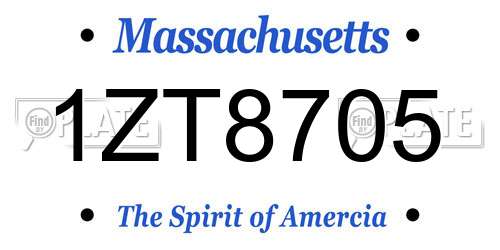 1ZT8705 Massachusetts License Plate