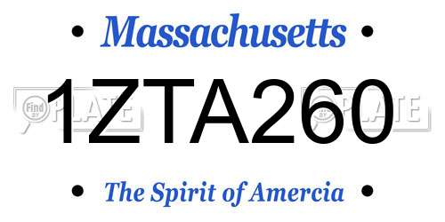 1ZTA260 Massachusetts License Plate