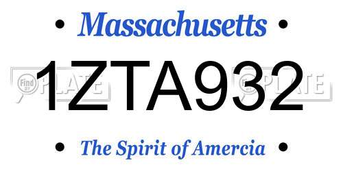 1ZTA932 Massachusetts License Plate