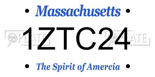 1ZTC24 Massachusetts License Plate