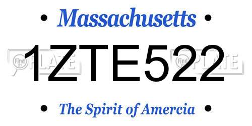 1ZTE522 Massachusetts License Plate
