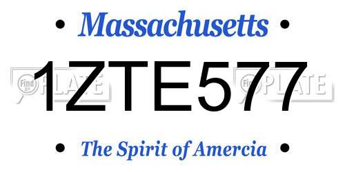 1ZTE577 Massachusetts License Plate