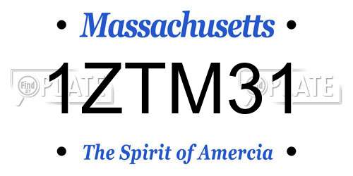 1ZTM31 Massachusetts License Plate
